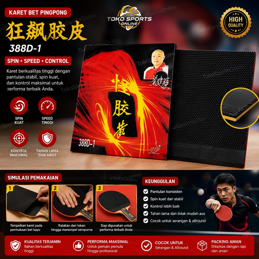 Karet Bet Tenis Meja Milkyway 955 OX Mr Huang