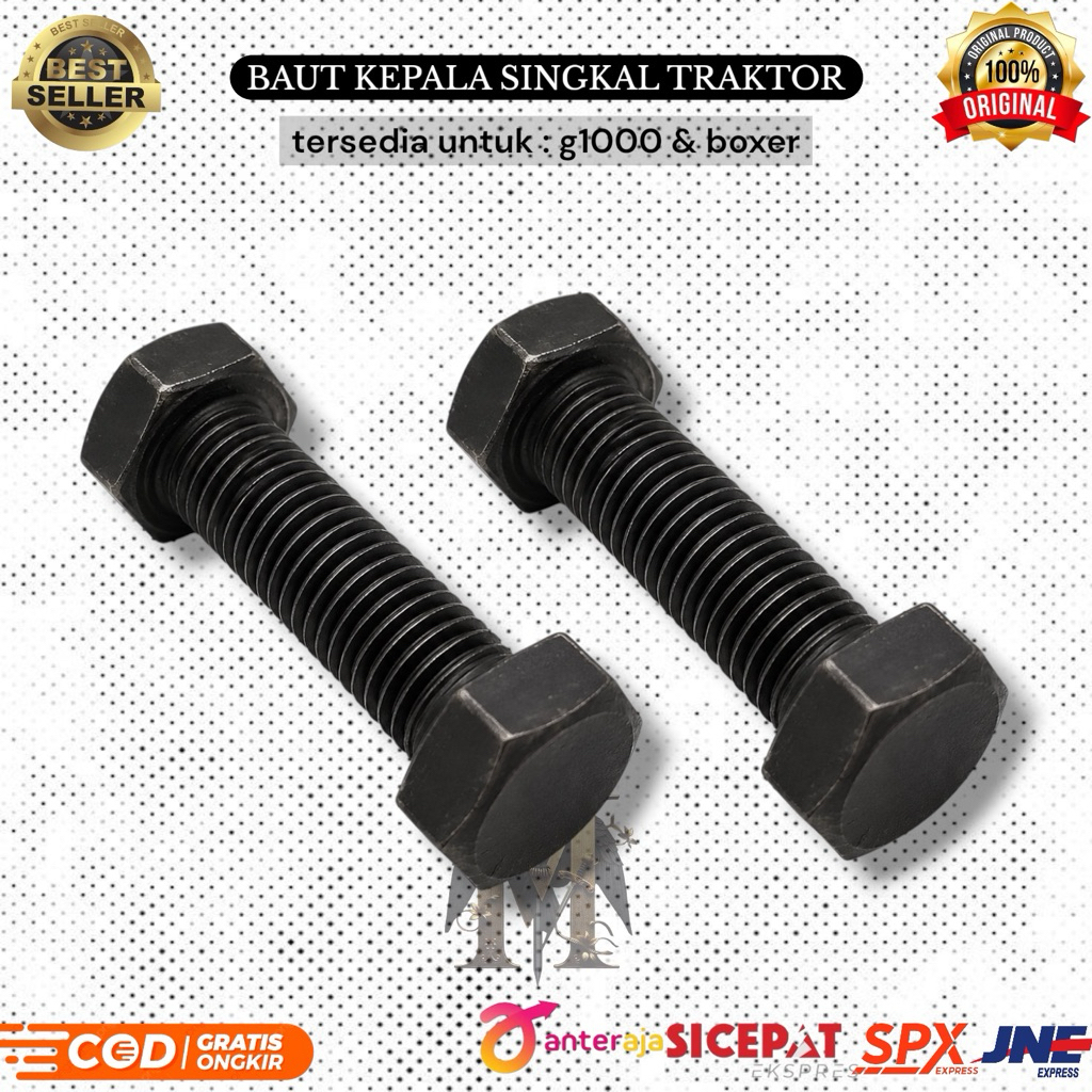 Baut Kepala Singkal-Garu Traktor Quick G1000-Boxer Baud Luku Bajak Sawah Heavy Duty Bahan Besi Baja 