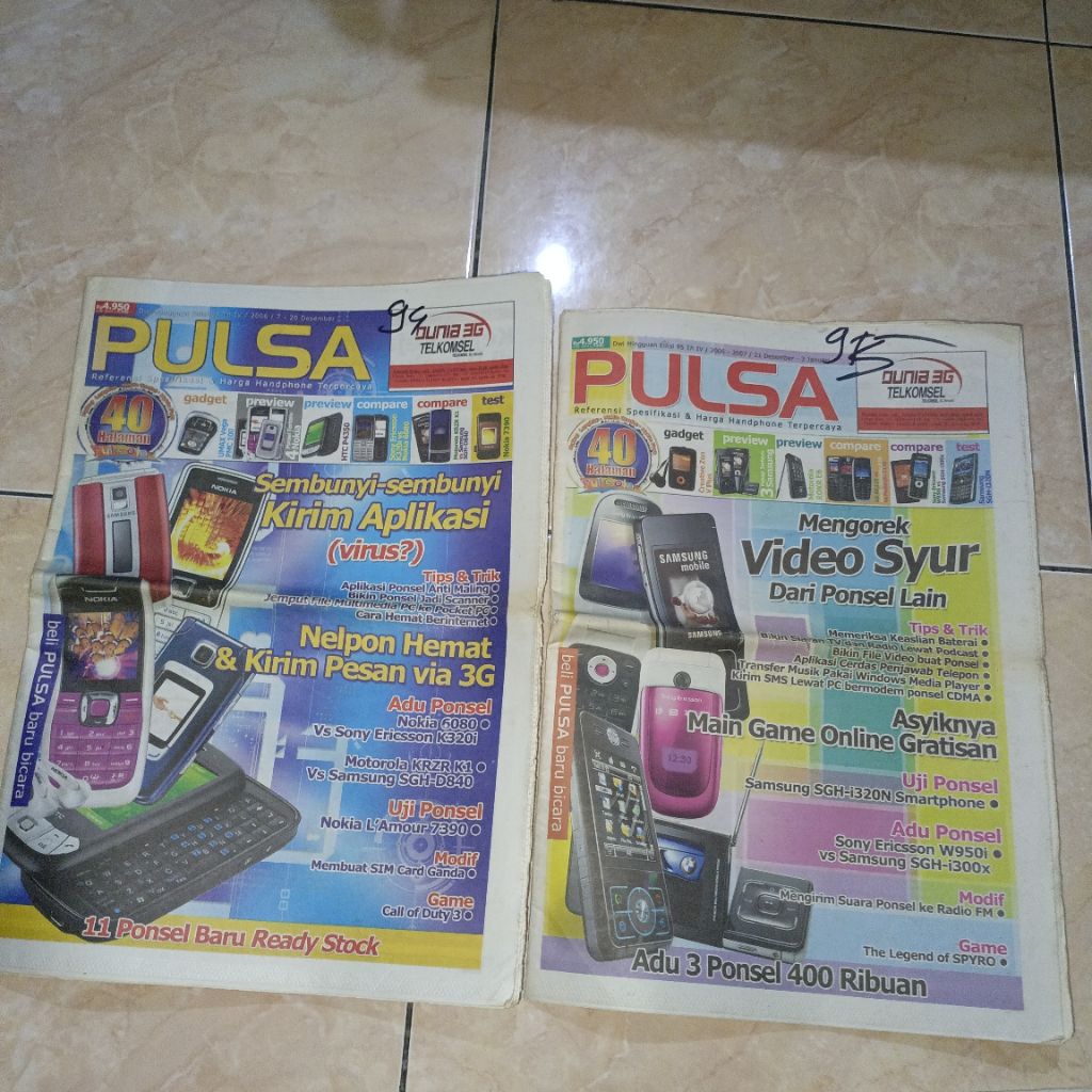 Tabloid PULSA tahun 2006 berbagai edisi cek foto dan deskripsi