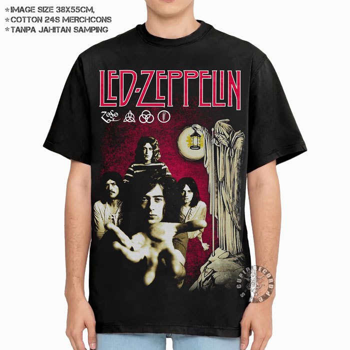 Kaos Band Led Zeppelin Baju Musik Hard Rock Classic Bootleg Unisex T shirt - Hermit
