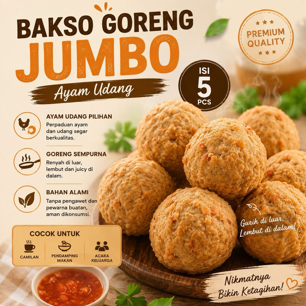 BAKSO GORENG AYAM UDANG isi 5 Jumbo