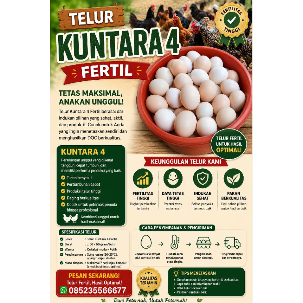 telur ayam kuntara 4 fres
