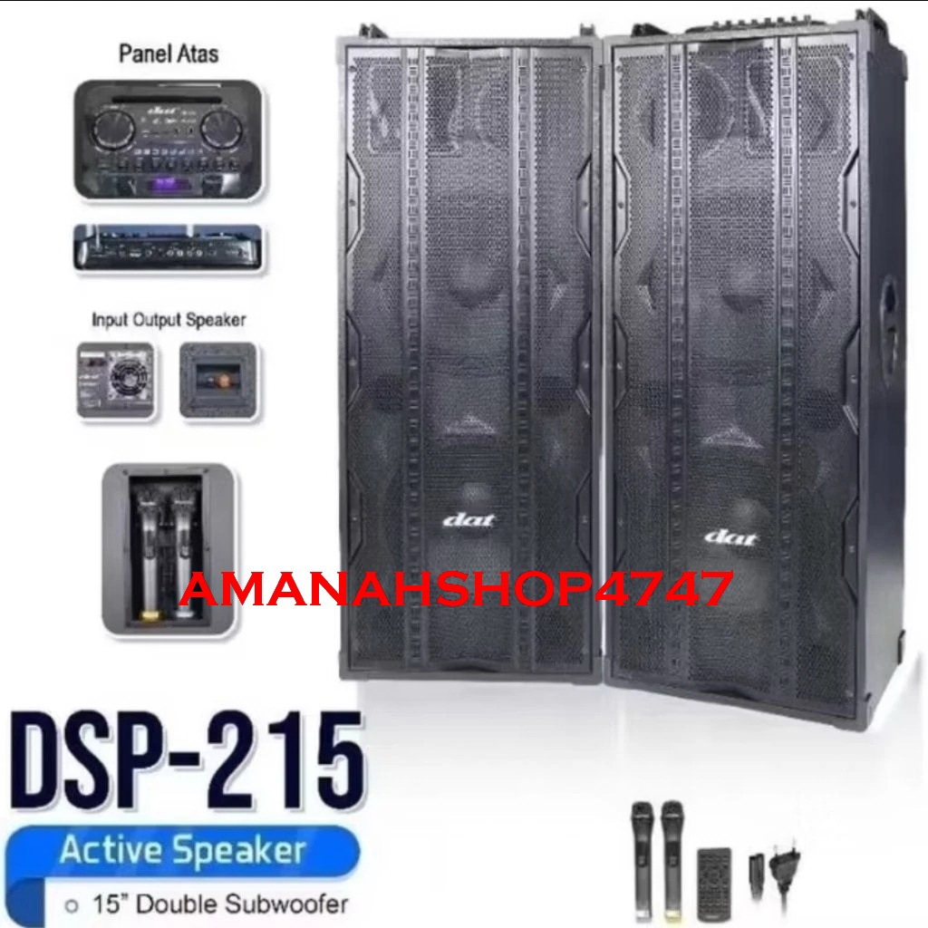Speaker aktif pasif dat 15 inch dsp215 double subwoofer dsp 215 aktiv pasiv