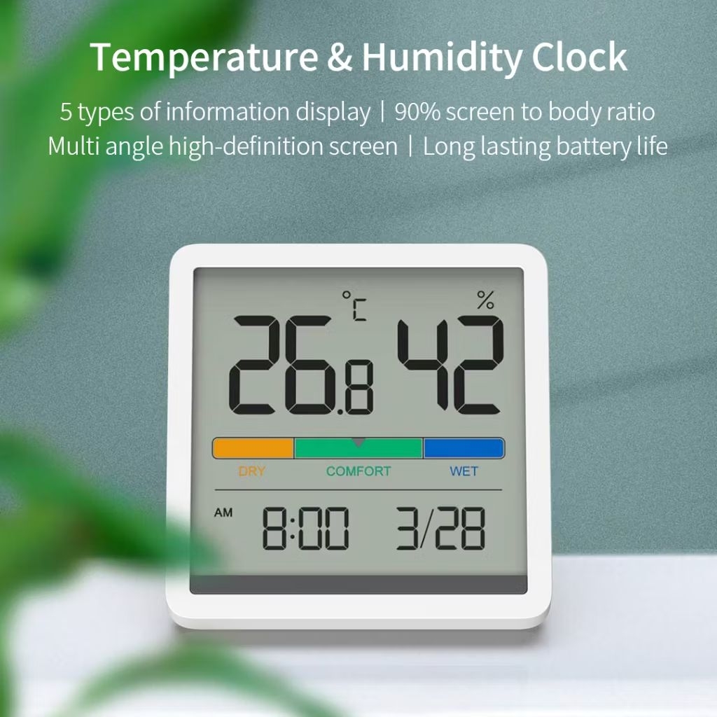 Termometer Suhu Ruangan LCD Backlight Ukur Suhu Lembab Ruangan Termometer Hygrometer Digital