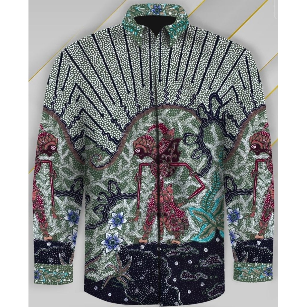 kain batik tulis pria tanahan katun motif wayang