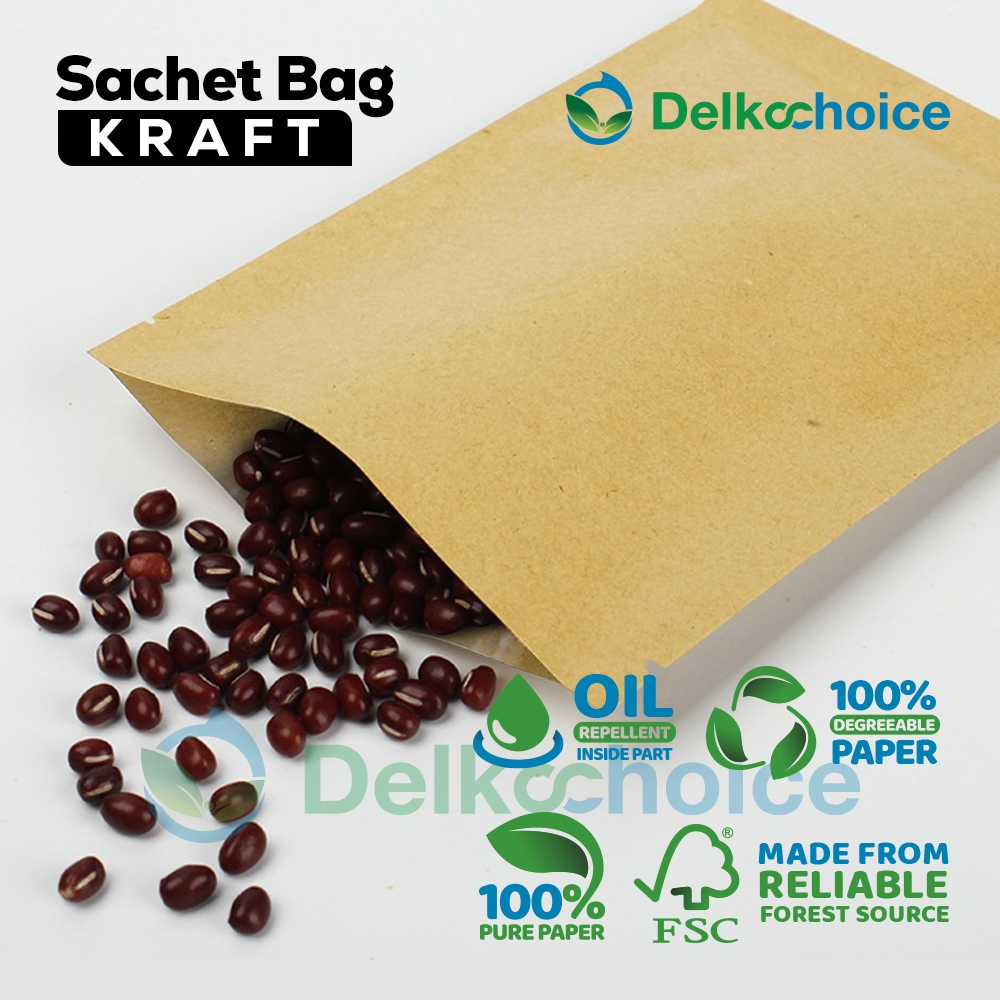 Sachet Kraft Paper / Saset Bumbu Dapur / Kemasan Kopi Teh / Sachet Bubuk Bumbu Dapur Delkochoice