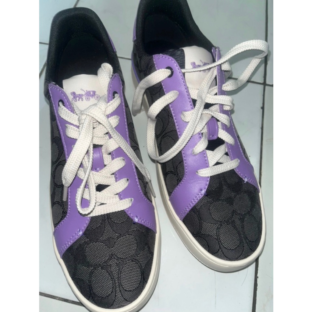 sepatu coach ungu preloved