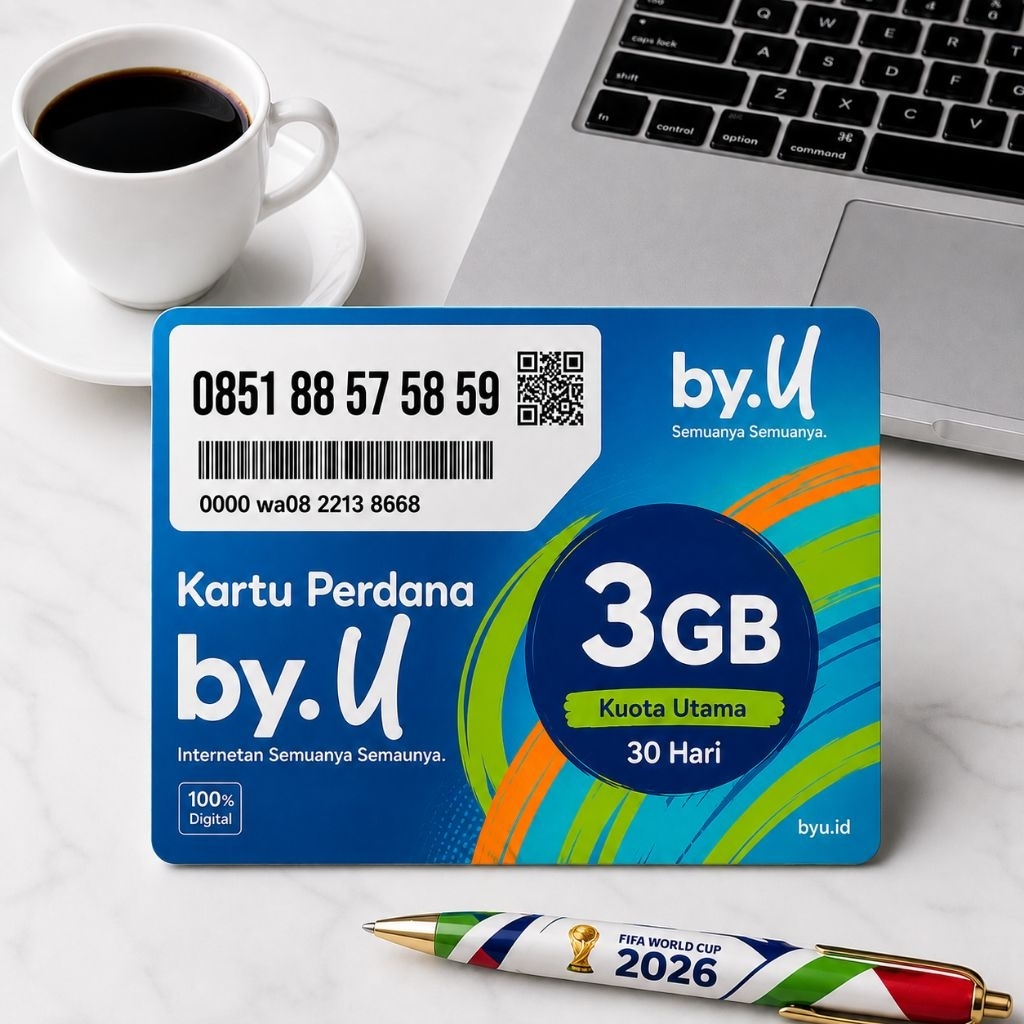 Telkomsel by.U 575859 / O851 88 57 58 59 - Kartu Perdana Telkomsel by.U Nomor Cantik Rapi Seri Hoki 