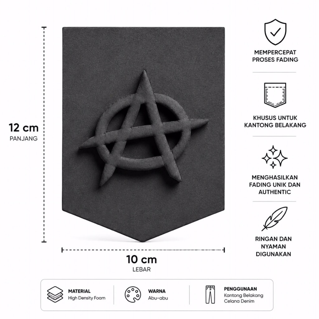 Patch Backpocket Denim Aksesoris Fading Celana Denim Aksesoris Mempercepat Fading Celana Denim Karak