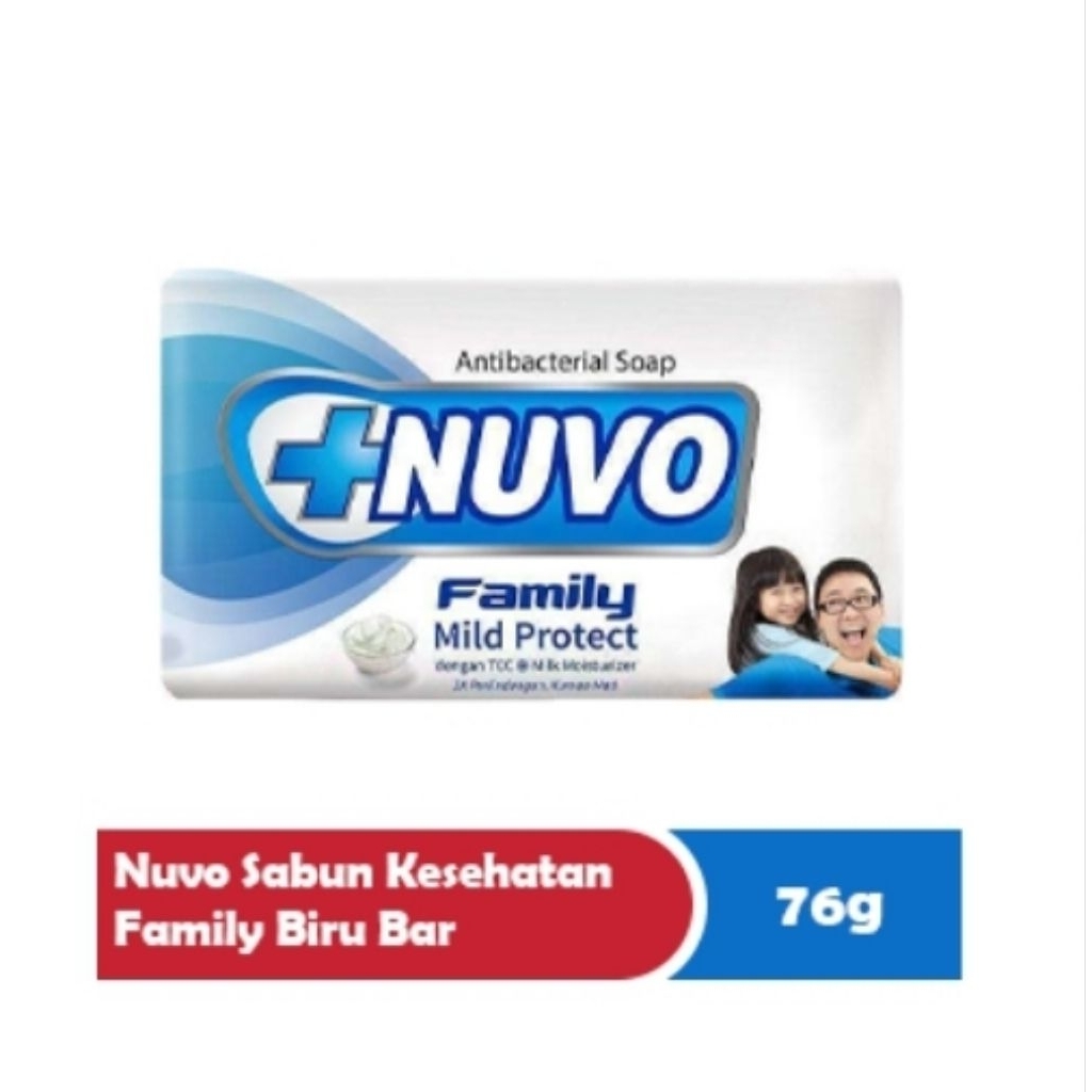 Nuvo Sabun Batang Antibakteri Family Biru / Merah 76gr