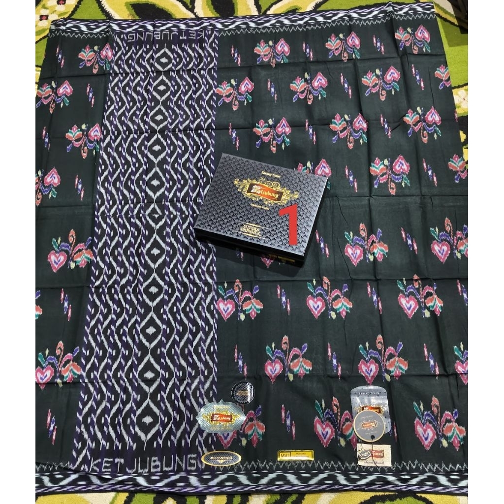 SARUNG KETJUBUNG MST SUTERA SPUNSILK RED /GOLD