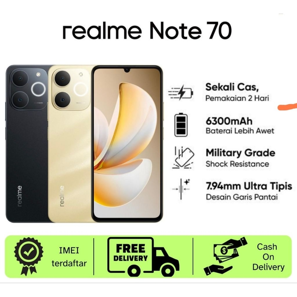 HP REALME NOTE 70 4/128GB REALME NOTE 70 RAM 4GB ROM 128GB RESMI