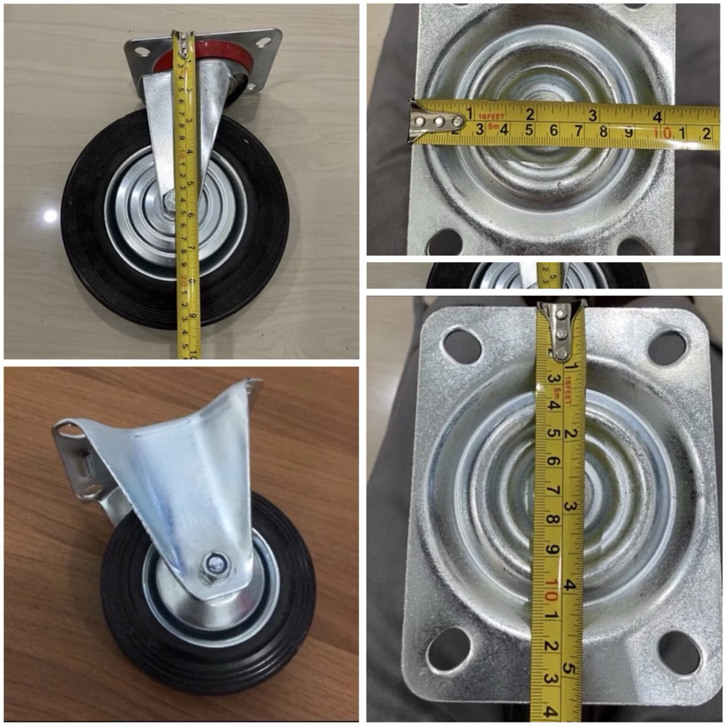 8” Roda karet hitam hidup putar 8"inchi roda putar hidup 8"inci roda gepeng 8" roda steling roda eta
