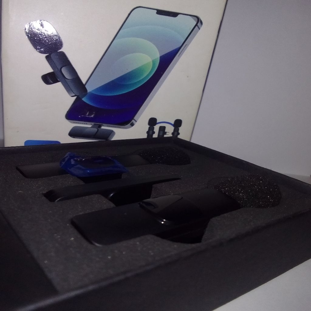 Mic Wireless Lavalier Type-C Dual Mic 2 Mikrofon Baru Open Box Support Android USB C