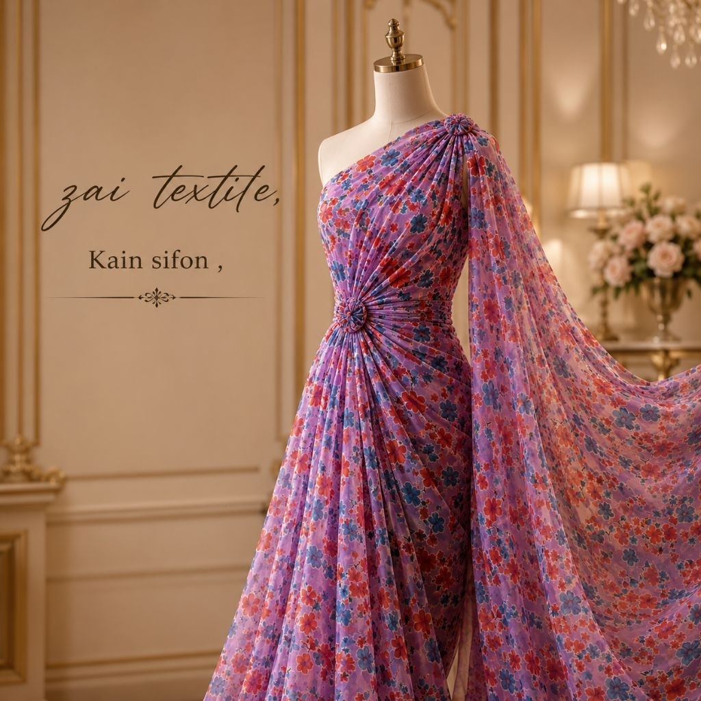 kain sifon motif bunga - kain sifon - kain sifon ceruty - kain sifon mid