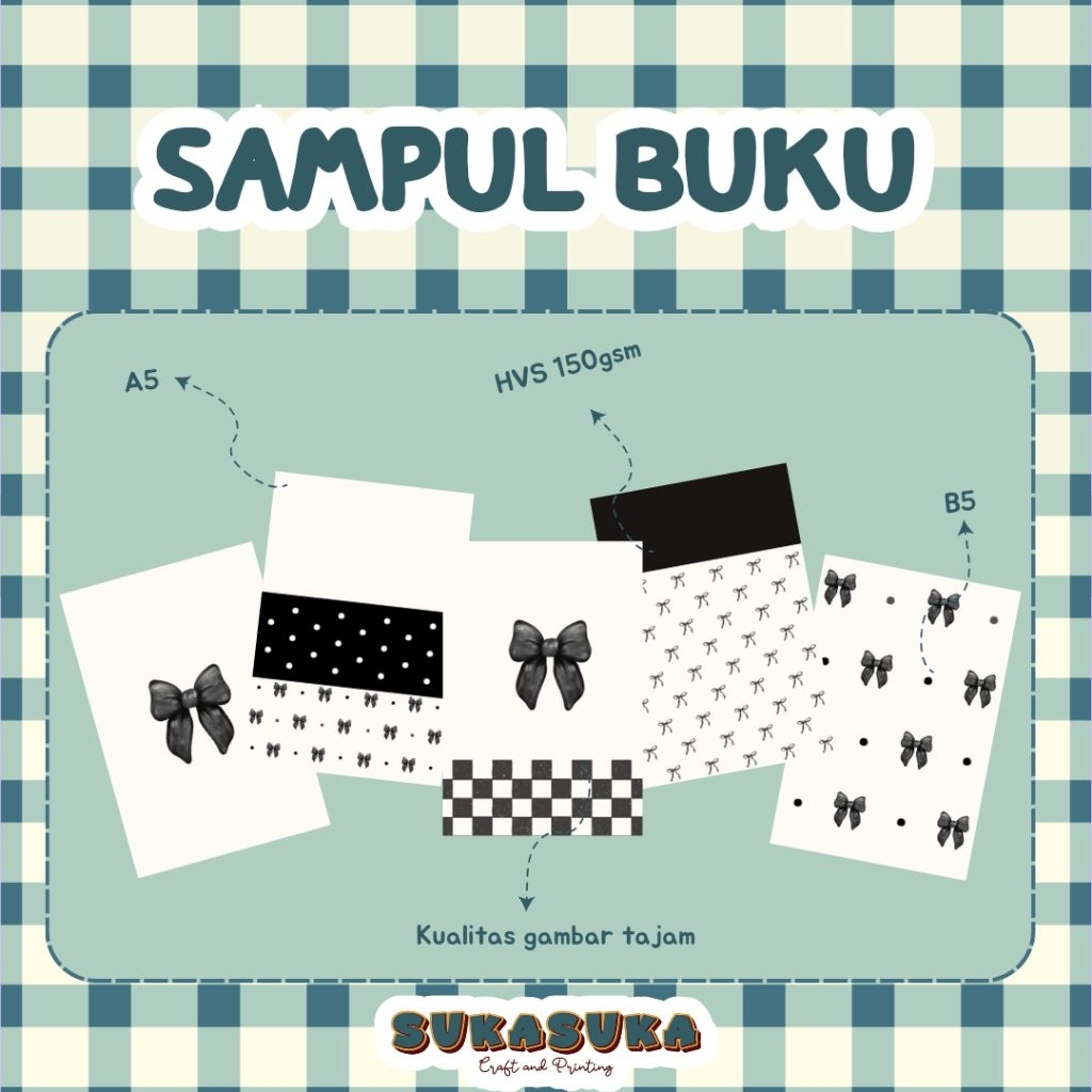 SAMPUL BUKU AESTHETIC / SAMPUL BUKU LUCU / SAMPUL BUKU COQUETTE BLACK / SAMPUL A5 / SAMPUL B5
