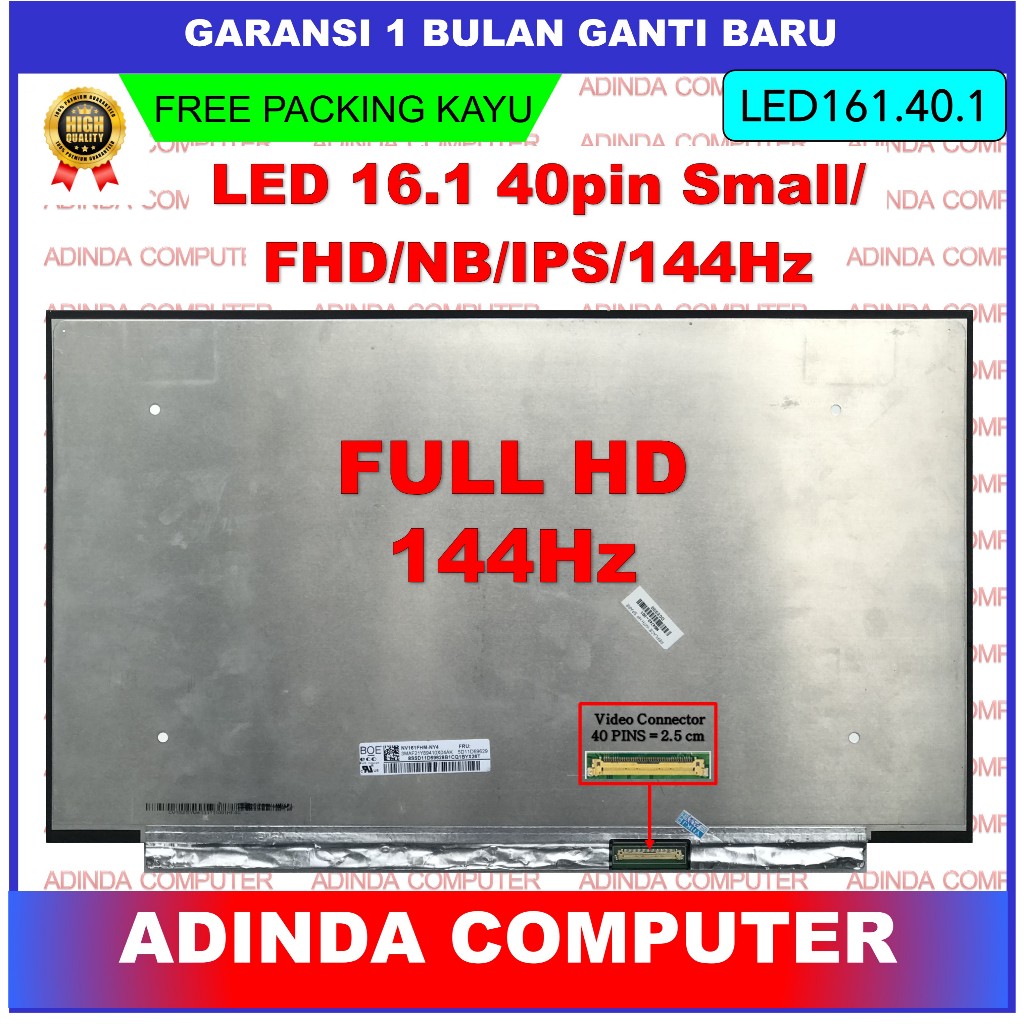 LCD LED Axioo Pongo 7 Pongo 3 16.1 inch Full HD 144hz NV161FHM-NX2