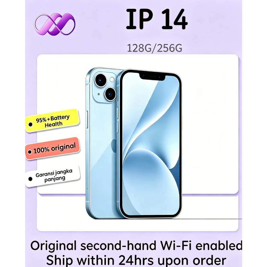 IP 14 128GB/256GB Second Original Tanpa Minus Kondisi Like New