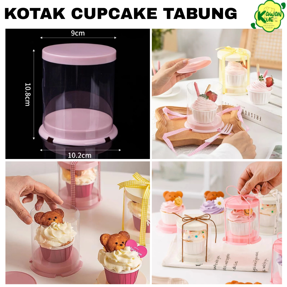 Box Mika Cupcake Tabung isi 10 - Box Cupcake - Kotak Cupcake Tabung