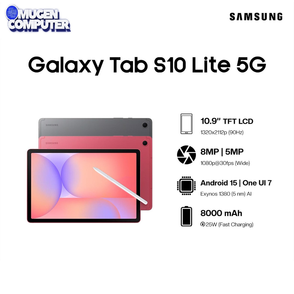Samsung Galaxy Tab S10 Lite 5G / Wifi Only ram 6GB 8GB ssd 128GB 11 inch Original Garansi