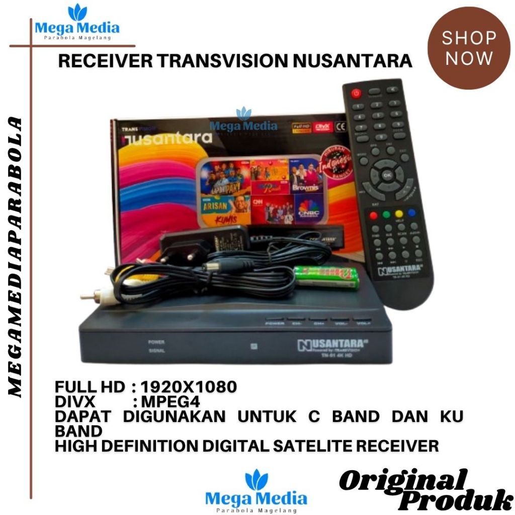 Receiver Transvision Nusantara HD Bisa Untuk parabola Mini Ku Band Dan Jaring C band