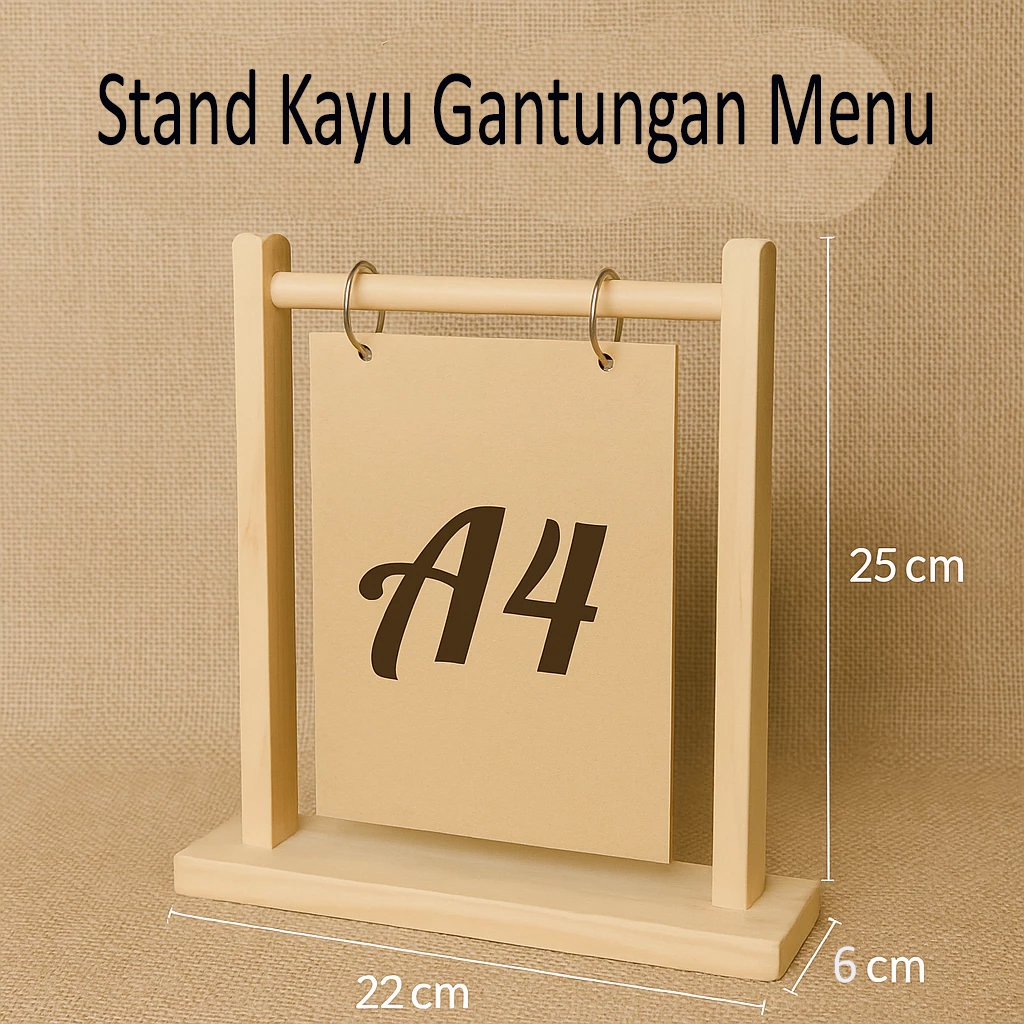 Gantungan Menu Stand Kayu Menu