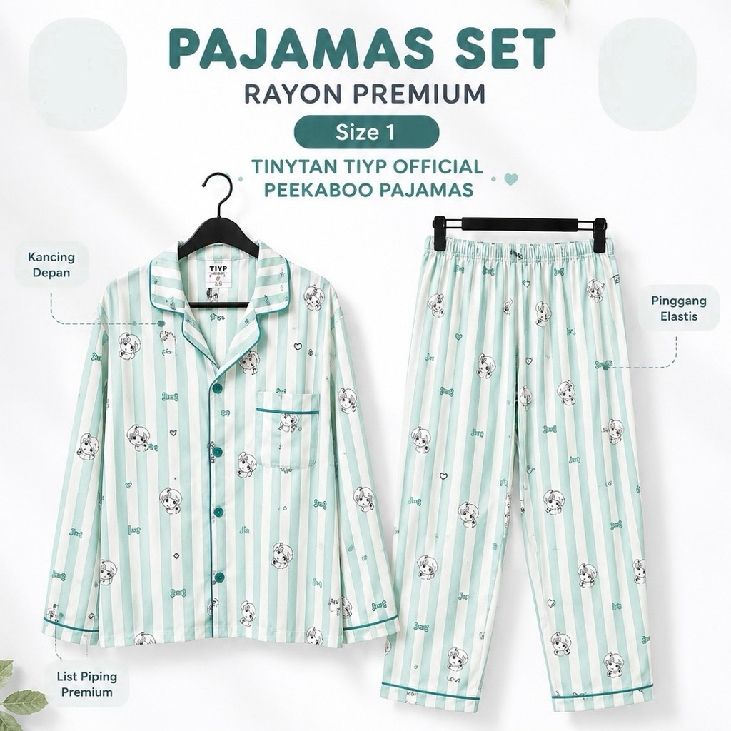 Preloved Merch official baju tidur BTS TinyTan official peekaboo pajamas - Jin / Kim Seok Jin BTS | 