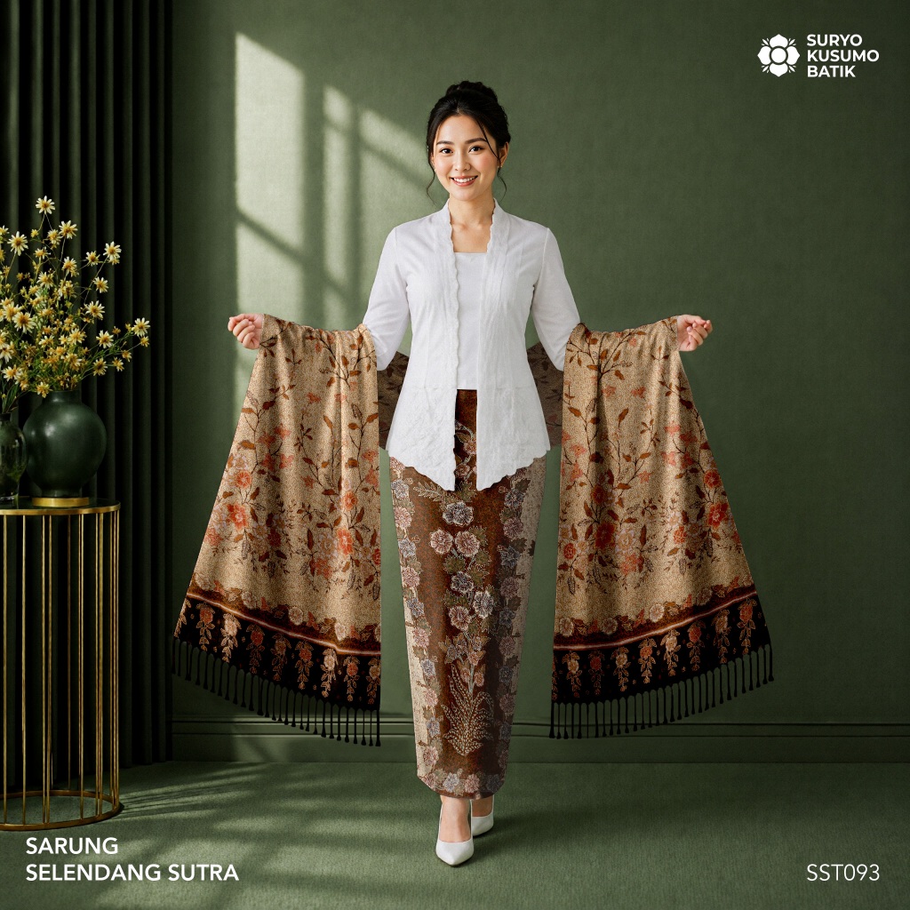 Suryo Kusumo Batik - Kain Batik Tulis Sarung Selendang Sutra Wanita  SLS13