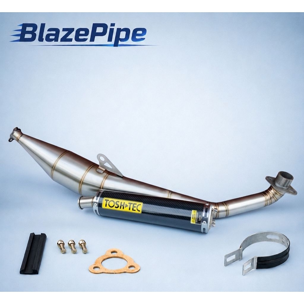 Knalpot FizR Samping TOSH TECH Carbon Alfa Sigma Tornado Crystal RC100 Bravo V80 2Tak 2Stroke