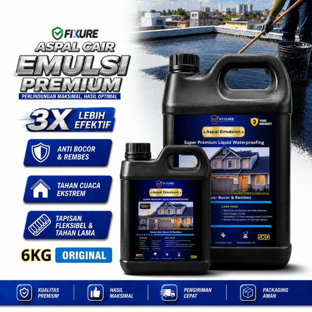 Garansi 3 Tahun Aspal Cair Anti Bocor 6Kg | aspal cair anti bocor | aspal cair premium