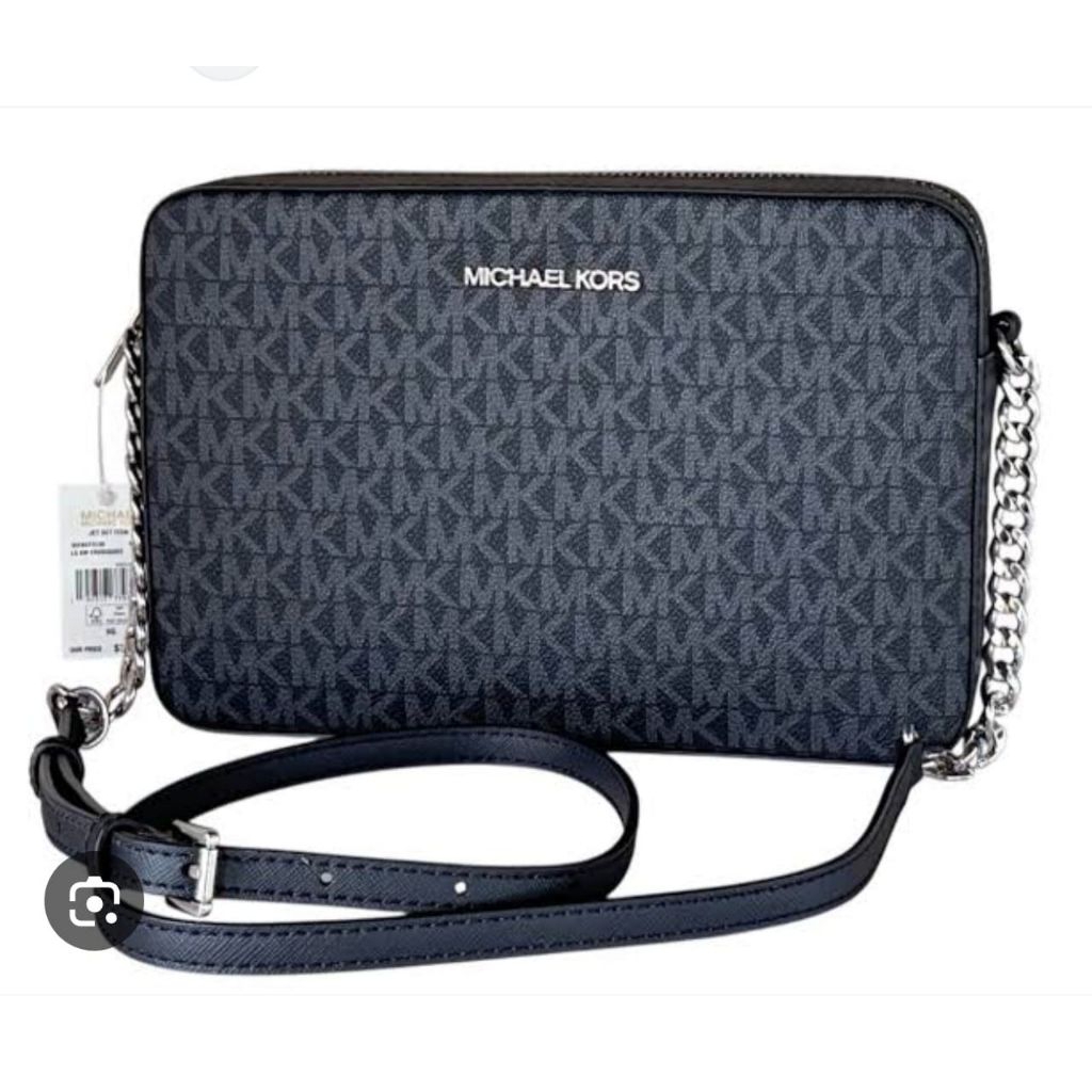 mk Jet Set Item Signature Large Crossbody sign black n