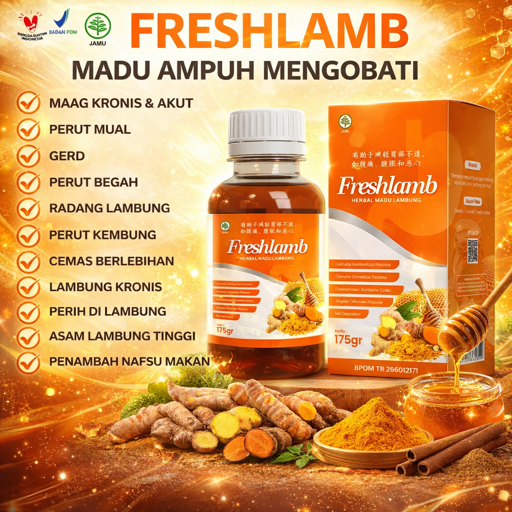 FRESHLAMB Madu Lambung - Solusi Cepat dan Tepat Untuk Asam Lambung dan Maag Radang Lambung Infeksi L