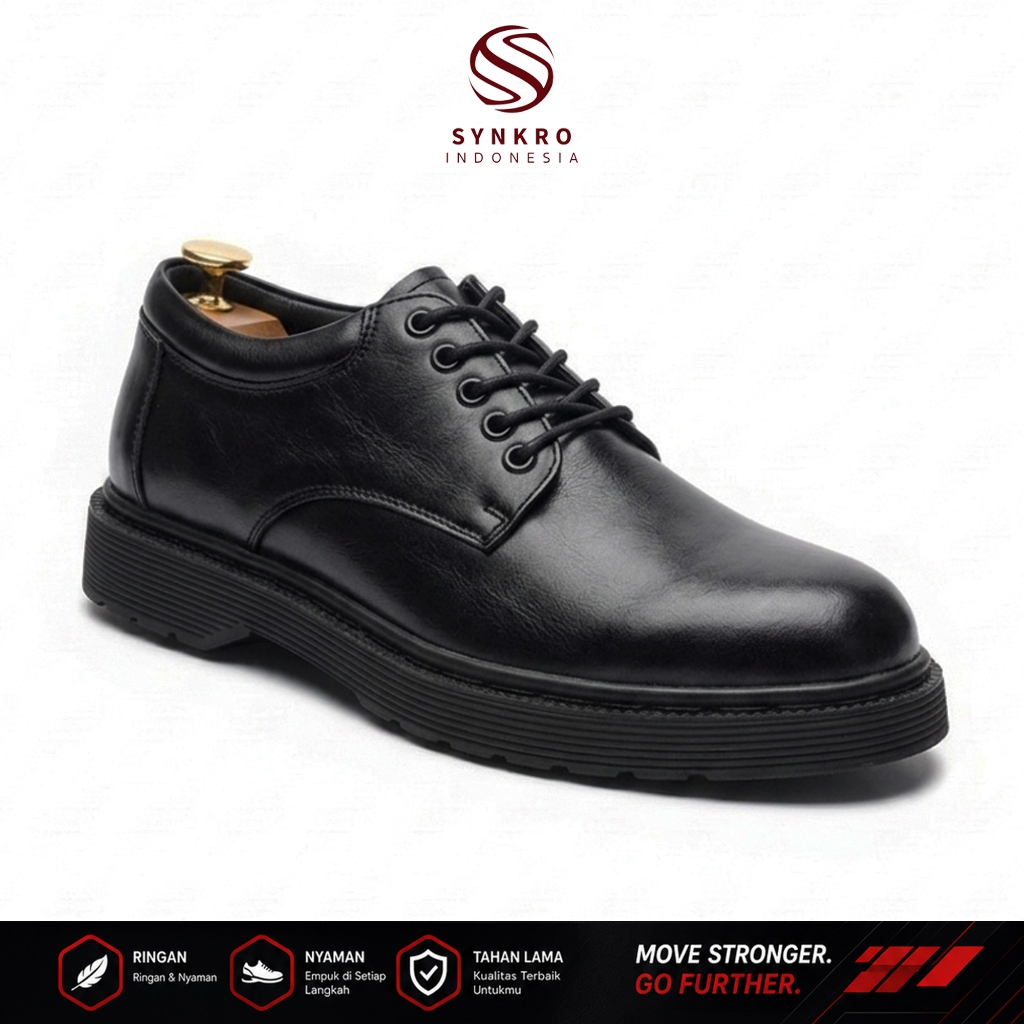 39-44 Synkro Carya - Sepatu Pria Oxford Kulit
