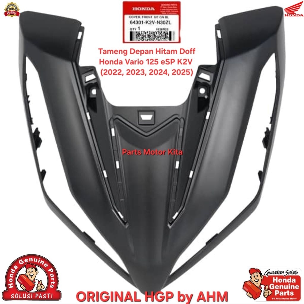 64301K2VN30ZL Cover Tameng Depan Hitam Doff Honda Vario 125 eSP K2V (2022, 2023, 2024, 2025) Origina