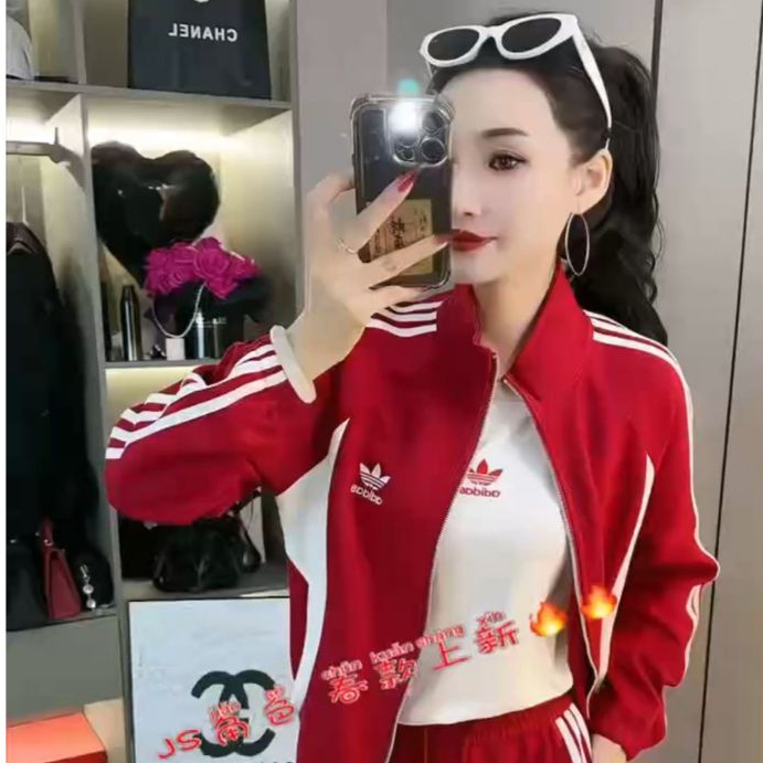 One Set Jaket Celana Panjang Training Kaos Adidong - Logo Stripe, Premium Quality, Tebal, Import Chi