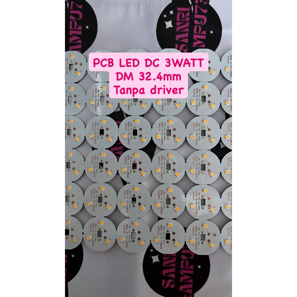 PCB LED DC 3WATT TANPA DRIVER