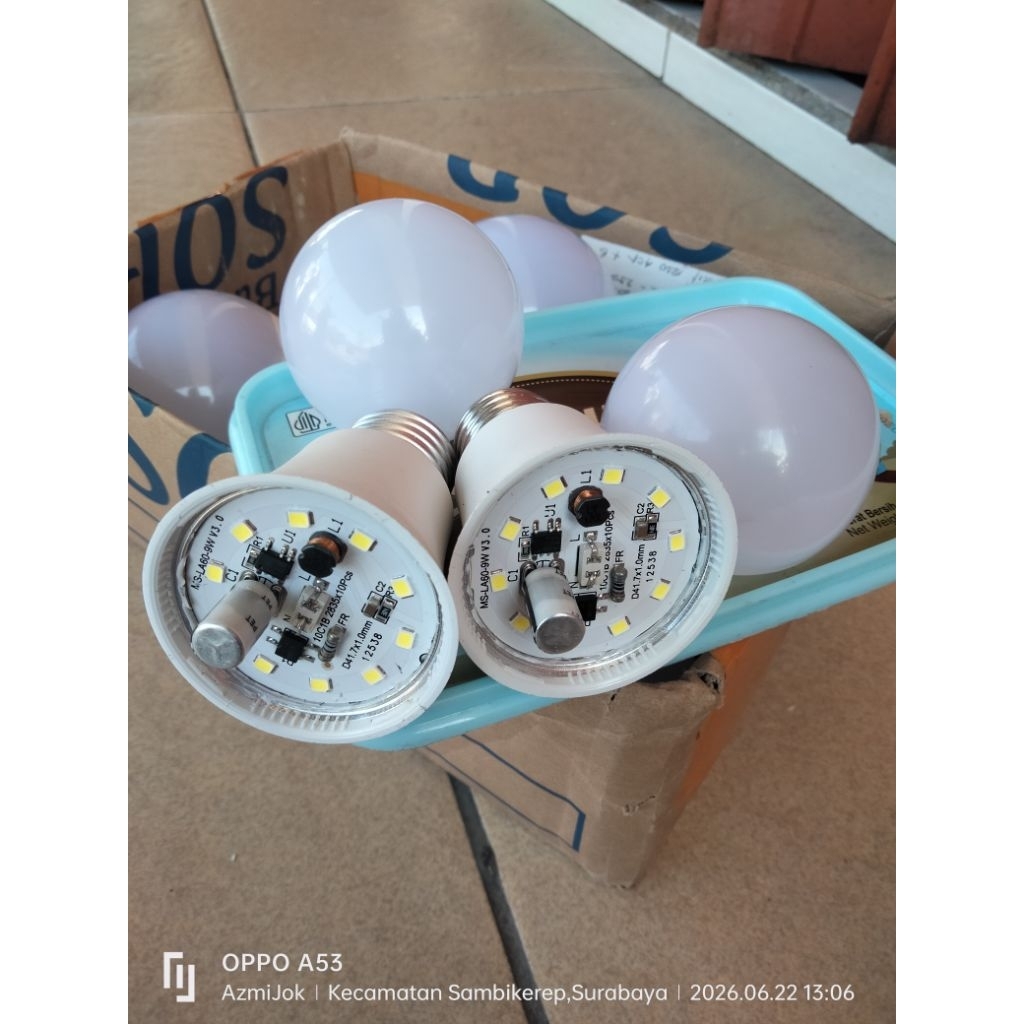 lampu LED rekondisi 10watt. casing bekas PCB MSL lampu baru Tanpa Merk
