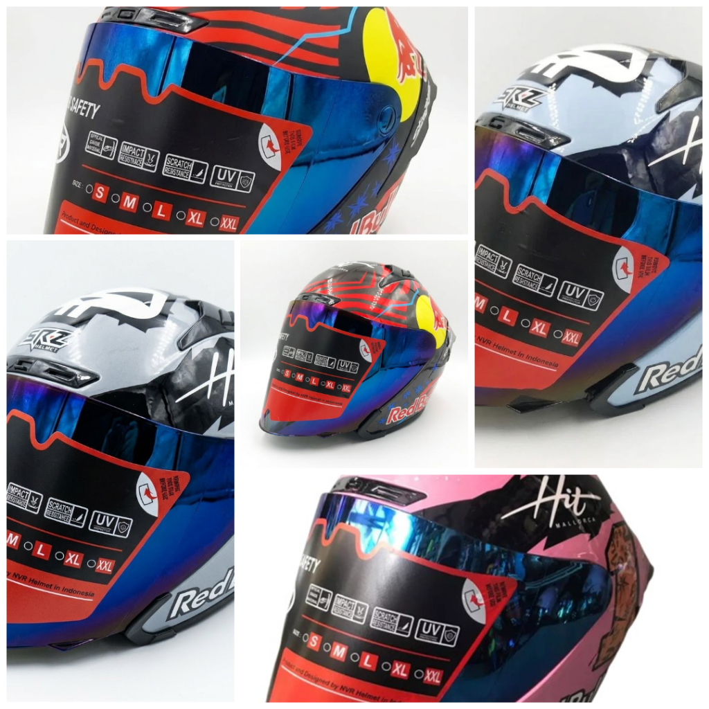 HELM SRZ VENZA REDBULL ORIGINAL SNI HELM PRIA DEWASA HELM COWOK KEREN HELM DESAIN TERBARU HELM HALF 