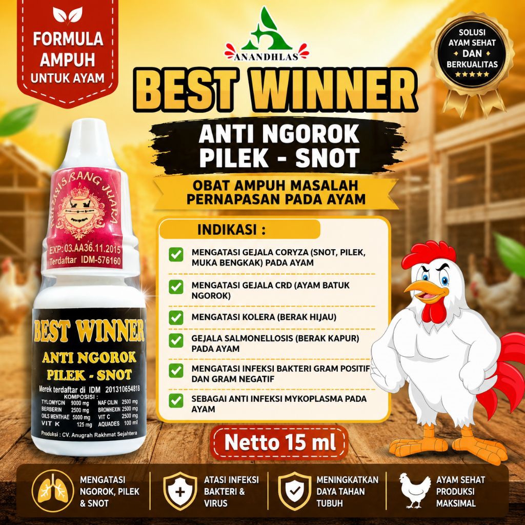 BW Anti Ngorok Pilek Snot Ayam Obat Ayam Ngorok Semua Jenis Ayam 15ml