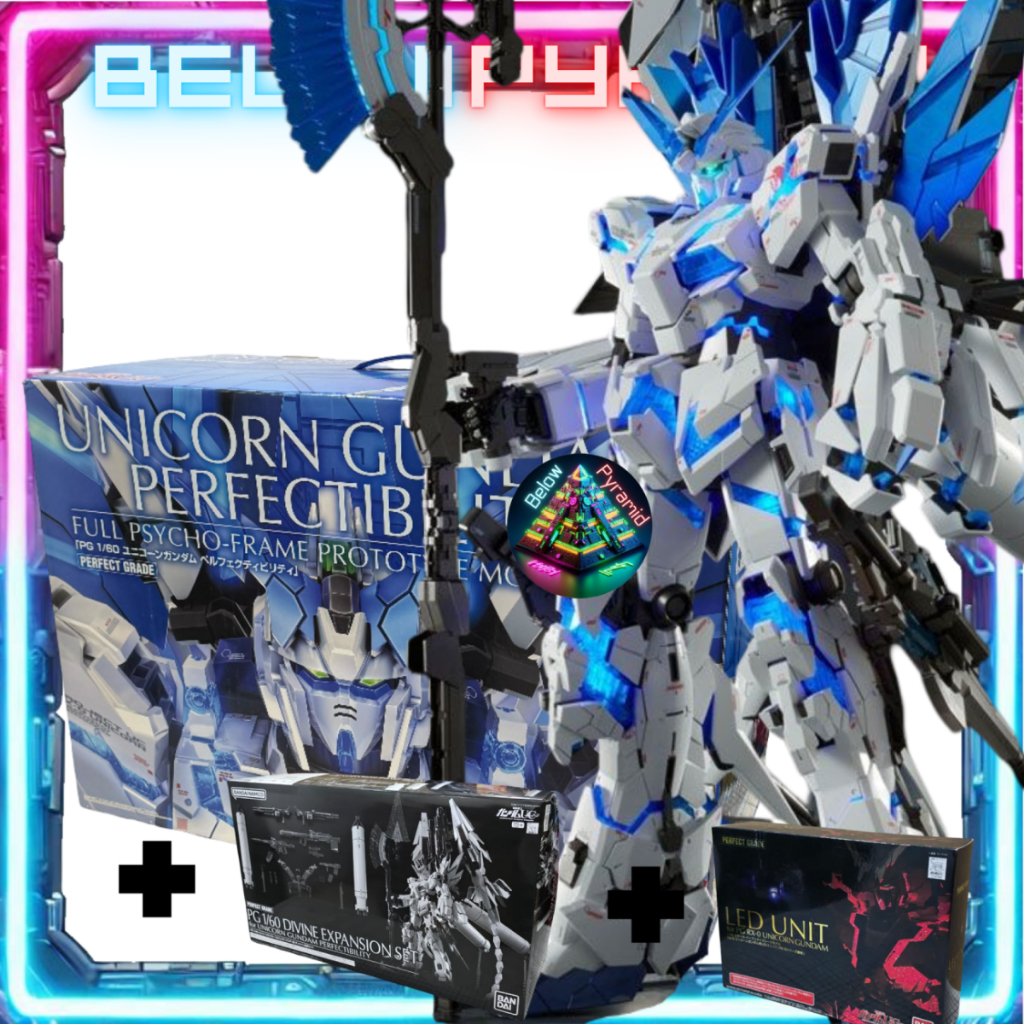 PG Unicorn Perfectibility Gundam + Divine Expansion Set + LED P. Bandai 1/60 Model Kit | RX-0 Perfec