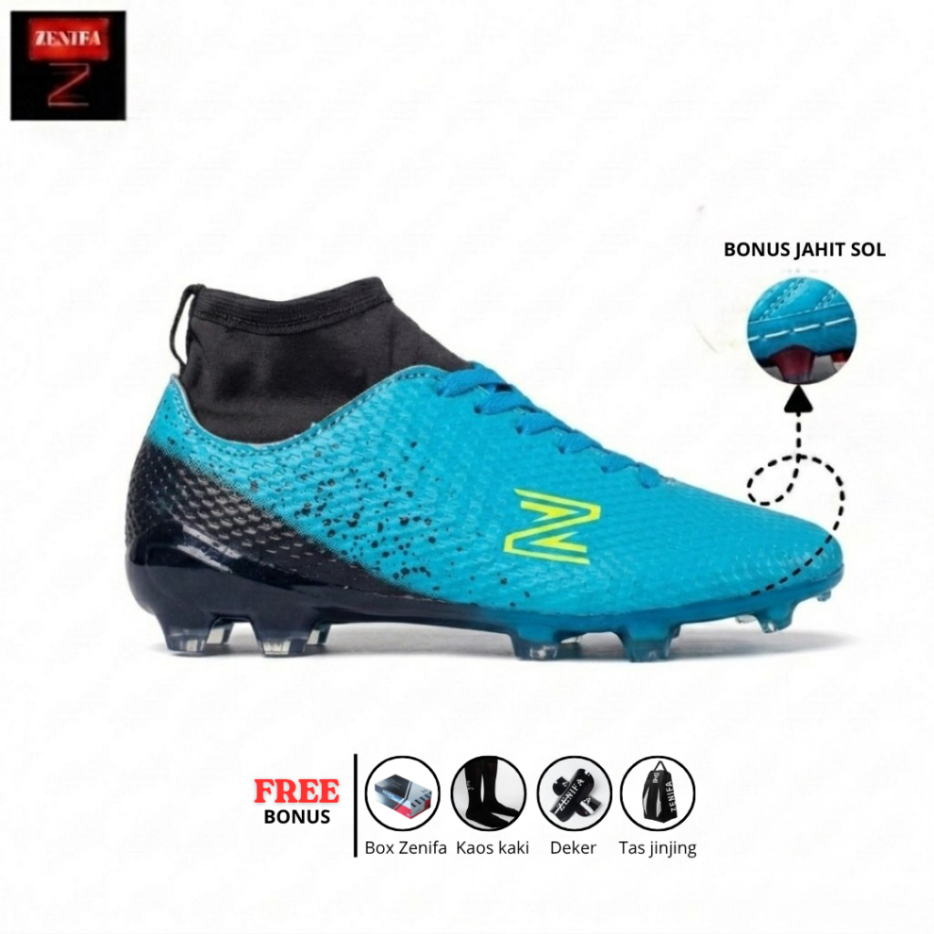 Zenifa - Sepatu Sepak Bola Boots Zenifa Skylight FG Tosca/Red - Paket Komplit
