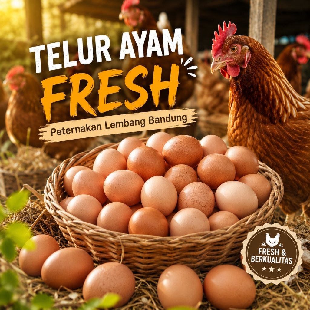 Telur Ayam Negeri Baru & Fresh dari Peternakan Lembang Bandung