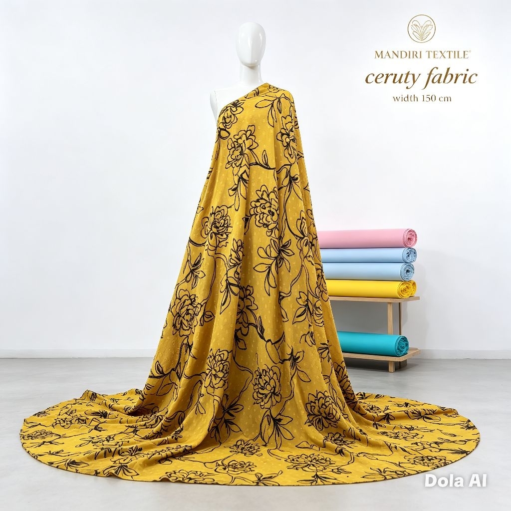 Kain Sifon Bordiran Motif - Kain Bordiran Sifon - Harga Tertera 0,5 Meter