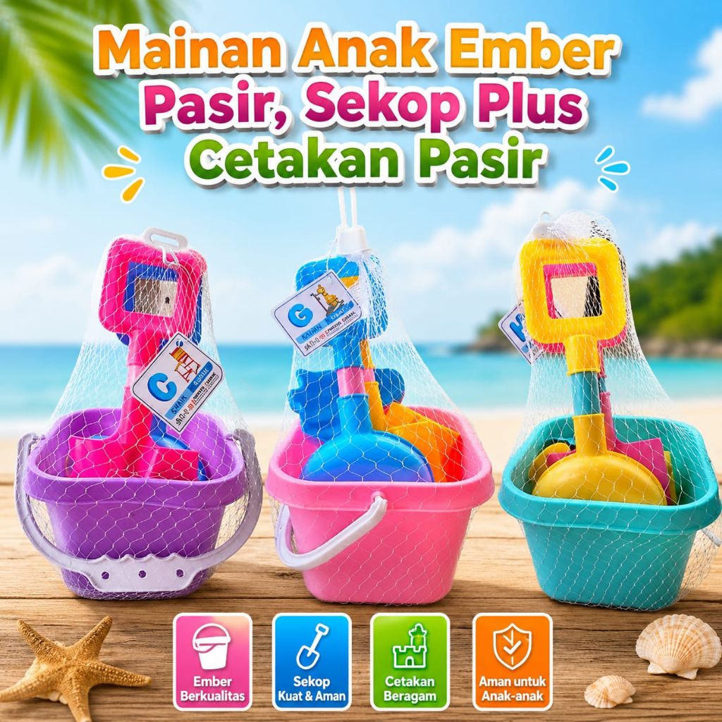 1100 Mainan Cetakan Pasir Dan Free sekop dan Ember / Mainan Pantai Anak Anak / Mainan Buat Mainan Bu