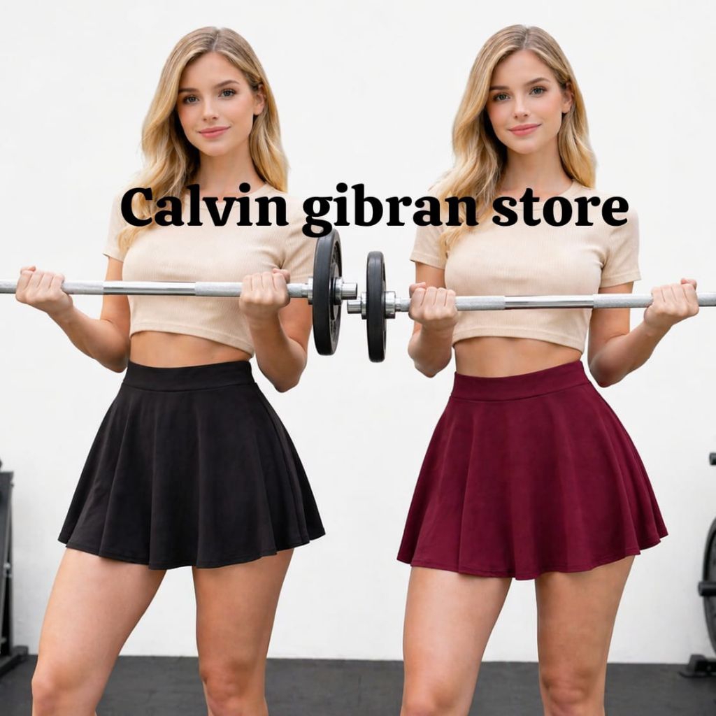 PROMOO Rok mini skirt wanita dewasa rok olahraga senam zumba aerobik fitnes gym lari yoga rok Korean