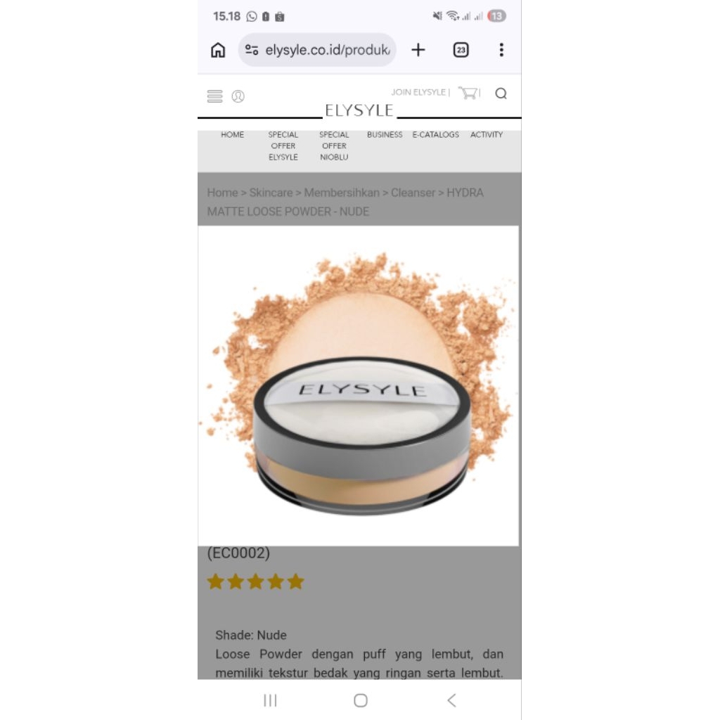 Loose Powder Elysyle Nude ivory
