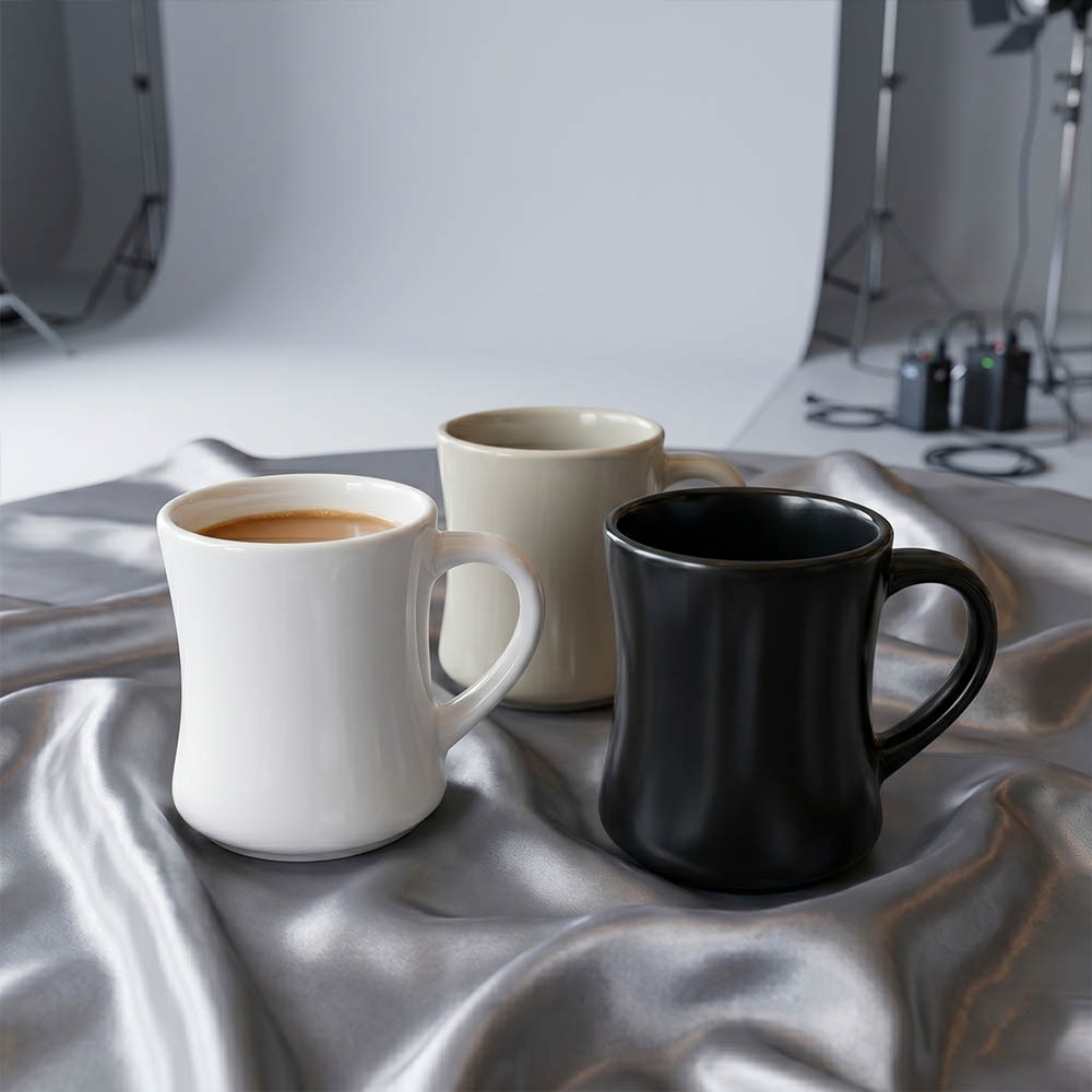 GELAS KERAMIK LANGSING / MUG KERAMIK HITAM DAN CREAM / ELEGANT, MEWAH, HARGA MURAH / GRATIS ONGKIR /