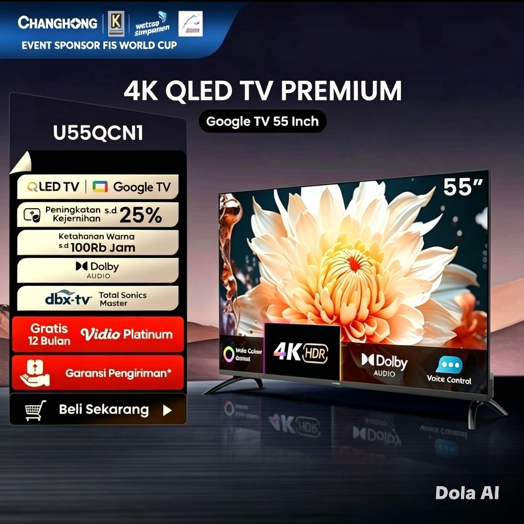 Changhong Android TV Qled 55 Inci U55QCN1
