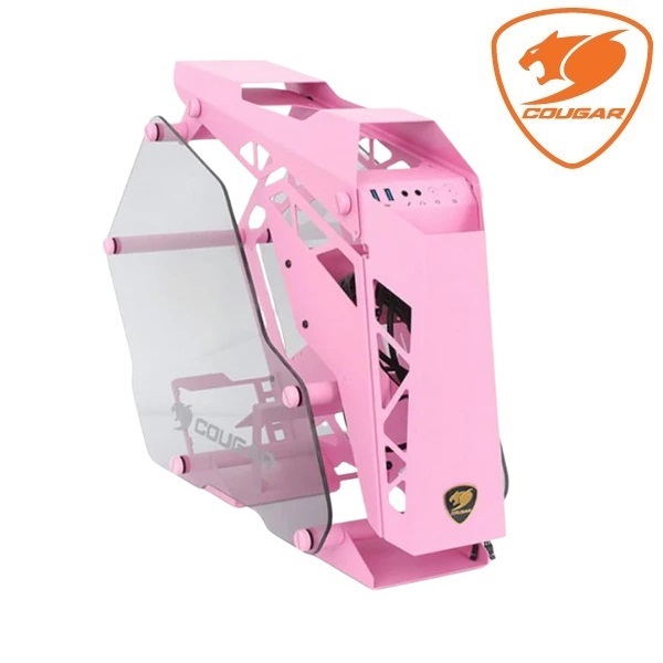COUGAR PC Case Gaming CONQUER Pink + 3 Fan - Casing Gaming, Casing Komputer