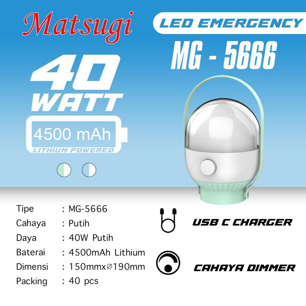 LAMPU EMERGENCY MATSUGI TIPE MG-5666,MG-5575,MG-5642A